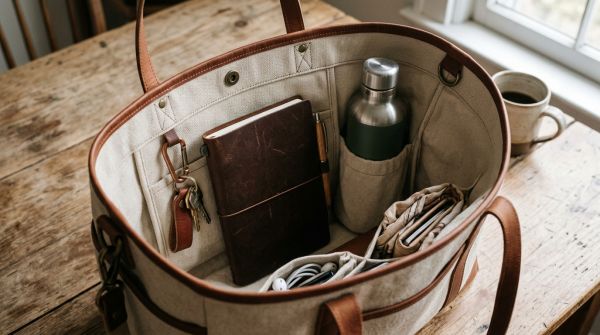 Clés, carnet, bouteille : organiser un grand sac sans rien perdre