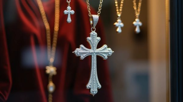 Les boucles d'oreilles croix reviennent dans les vitrines