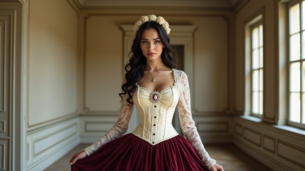 Tenue victorienne pour femme : associer corset, jupe et accessoires